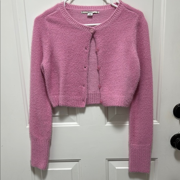 Kimchi Blue Sweaters - Kimchi Blue Pink Cropped Cardigan Sweater
